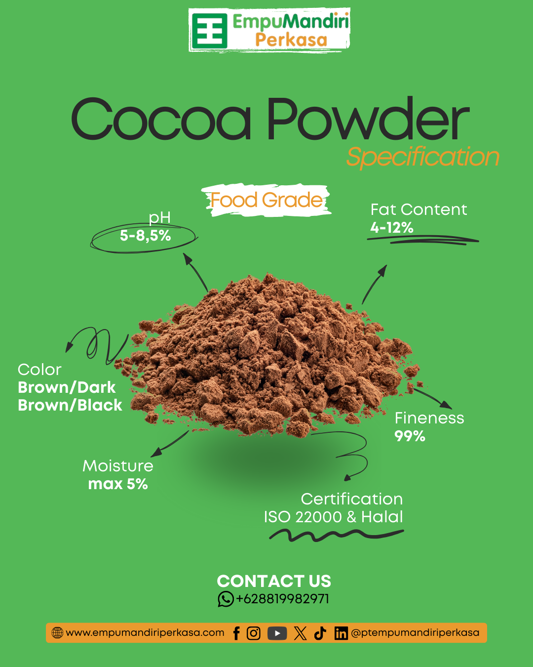 cocoa powder PT EMPU MANDIRI PERKASA PT EMPU MANDIRI PERKASA cocoa powder
