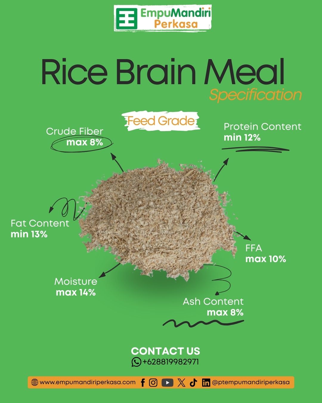 rice bran PT EMPU MANDIRI PERKASA PT EMPU MANDIRI PERKASA rice bran dedak padi